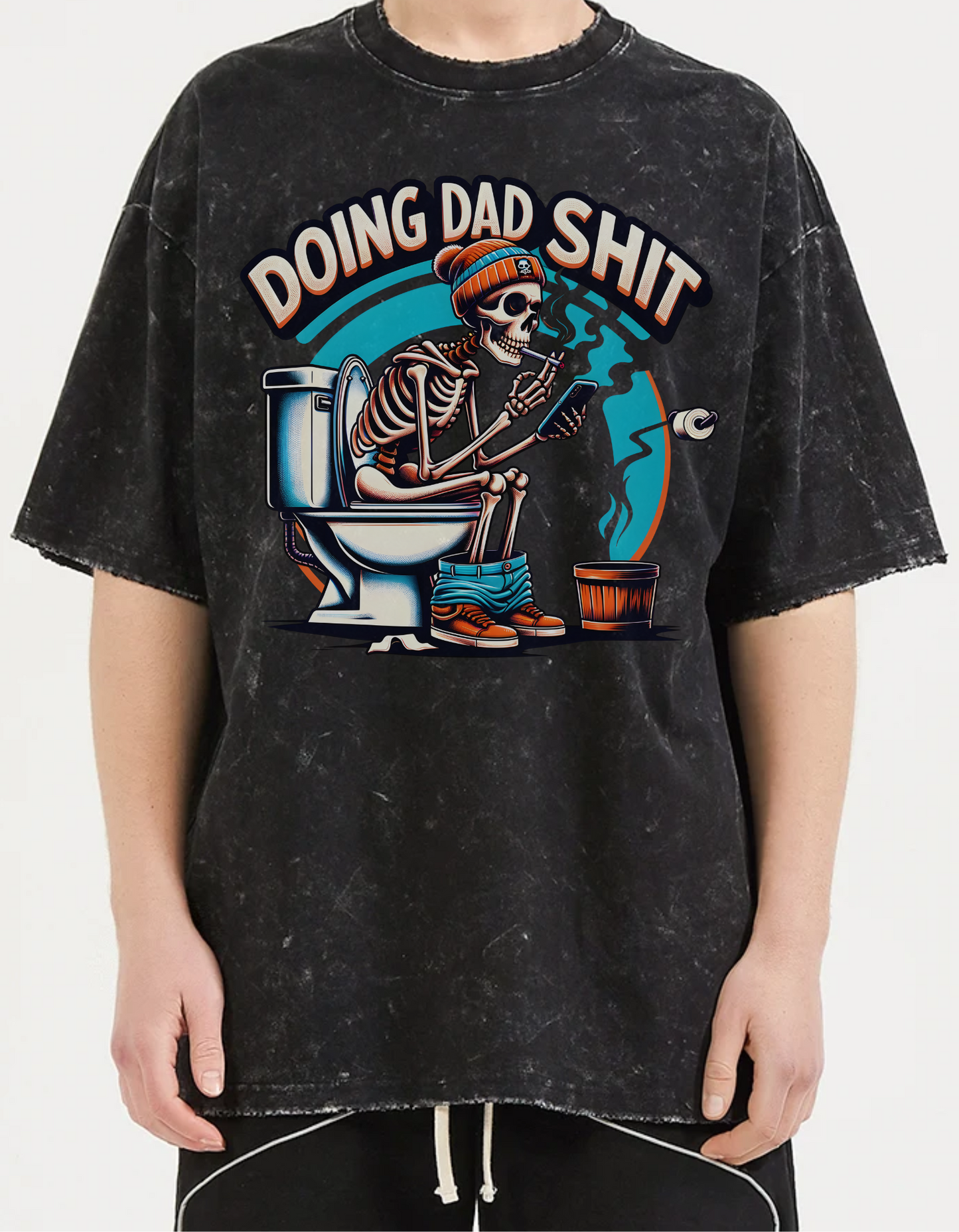 Doing Dad Shit | Snow Washed Men's Oversized T-shirt