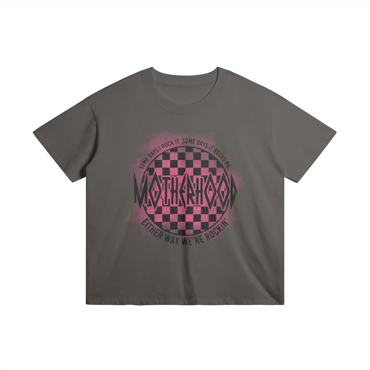 Checkered Motherhood- Oversized Women's T-Shirt