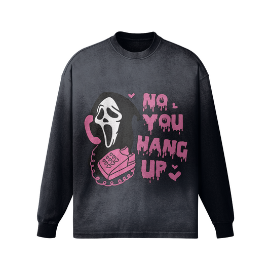 No You Hang Up - Women's Oversized Sun Faded Long Sleeve Top