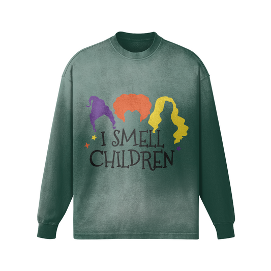 I Smell Children - Women's Oversized Sun Faded Long Sleeve Top