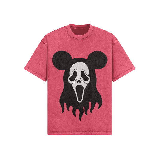 Ghostface Mickey - Women's Oversized Snow Wash T-Shirt