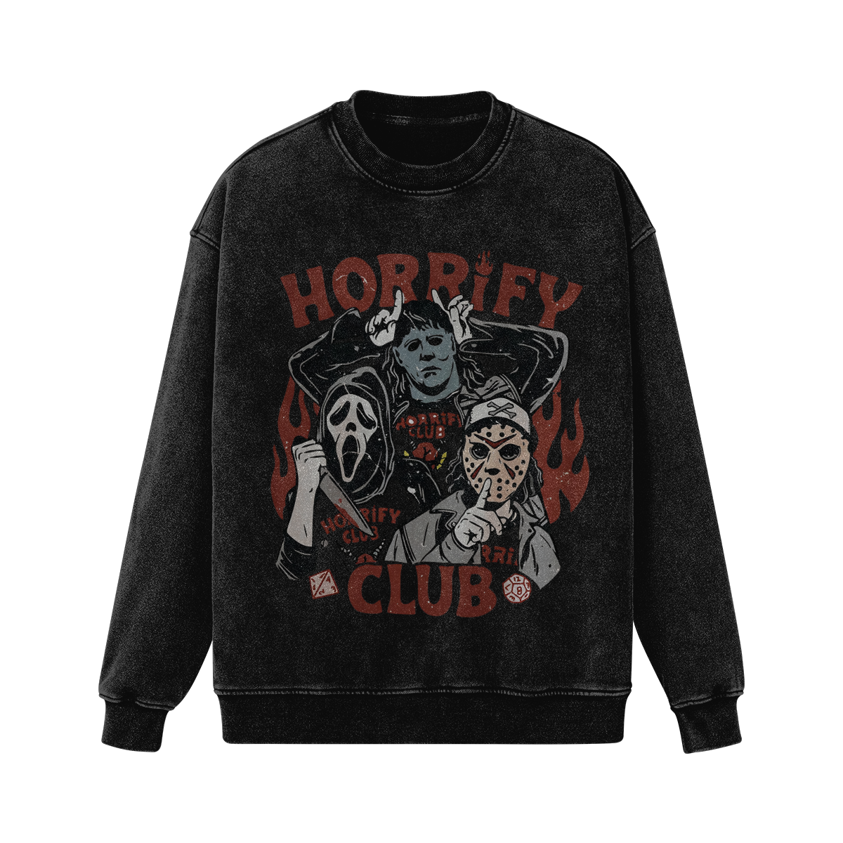 Horrify Club - Men's Oversized Faded Sweatshirt